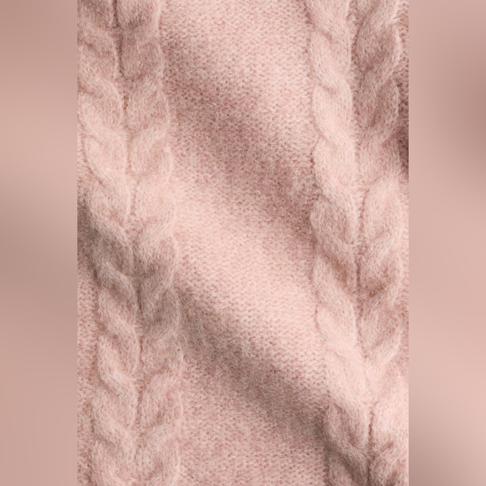 Blush Pink Heather Cardigan Sweater | Crew Neck | Long Sleeves | L | NWT - Picture 3 of 12